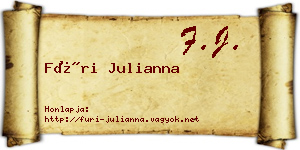 Füri Julianna névjegykártya